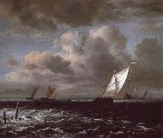 Sailing vessels in a Fresh Breeze Jacob van Ruisdael